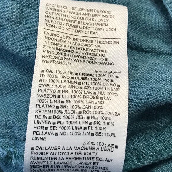 Athleta Retreat Linen Mid-Rise Wide Leg Pants Women's Plus Size 16 Split Hems - Picture 6 of 14